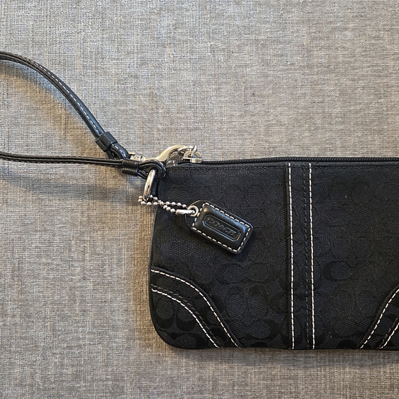 Coach Handbags - Coach Black Monogram Wristlet